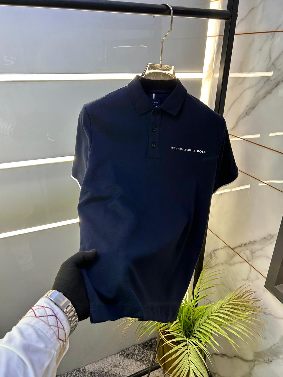Boss Porsche Polo Neck Extra Premium Tshirt 1829