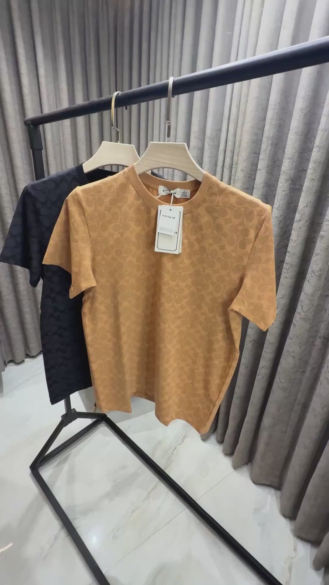 Coach Round Neck Monogram Print Store Article  T-Shirts