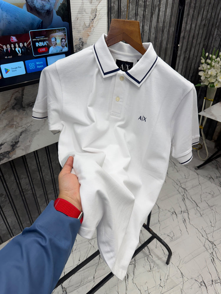 Armani Premium Polo Neck T-Shirt for Men – Imported Matty Cotton Lycra