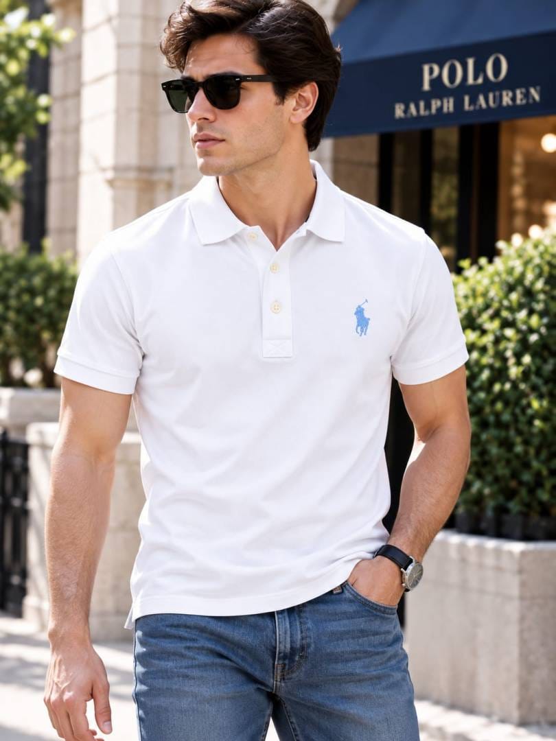 Ralph Lauren Premium Polo Neck T-Shirt – Soft Matty Cotton Regular Fit