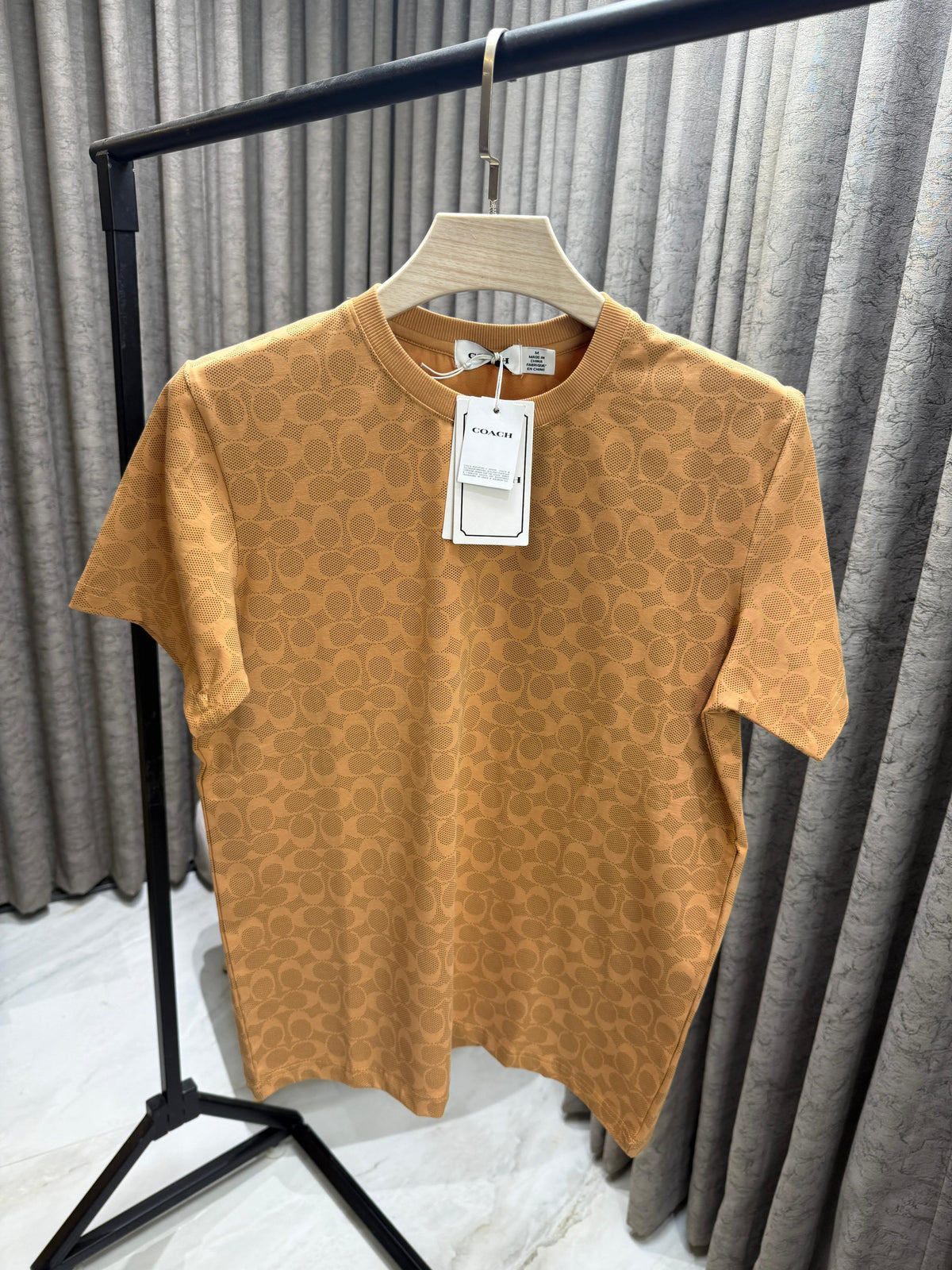 Coach Round Neck Monogram Print Store Article  T-Shirts