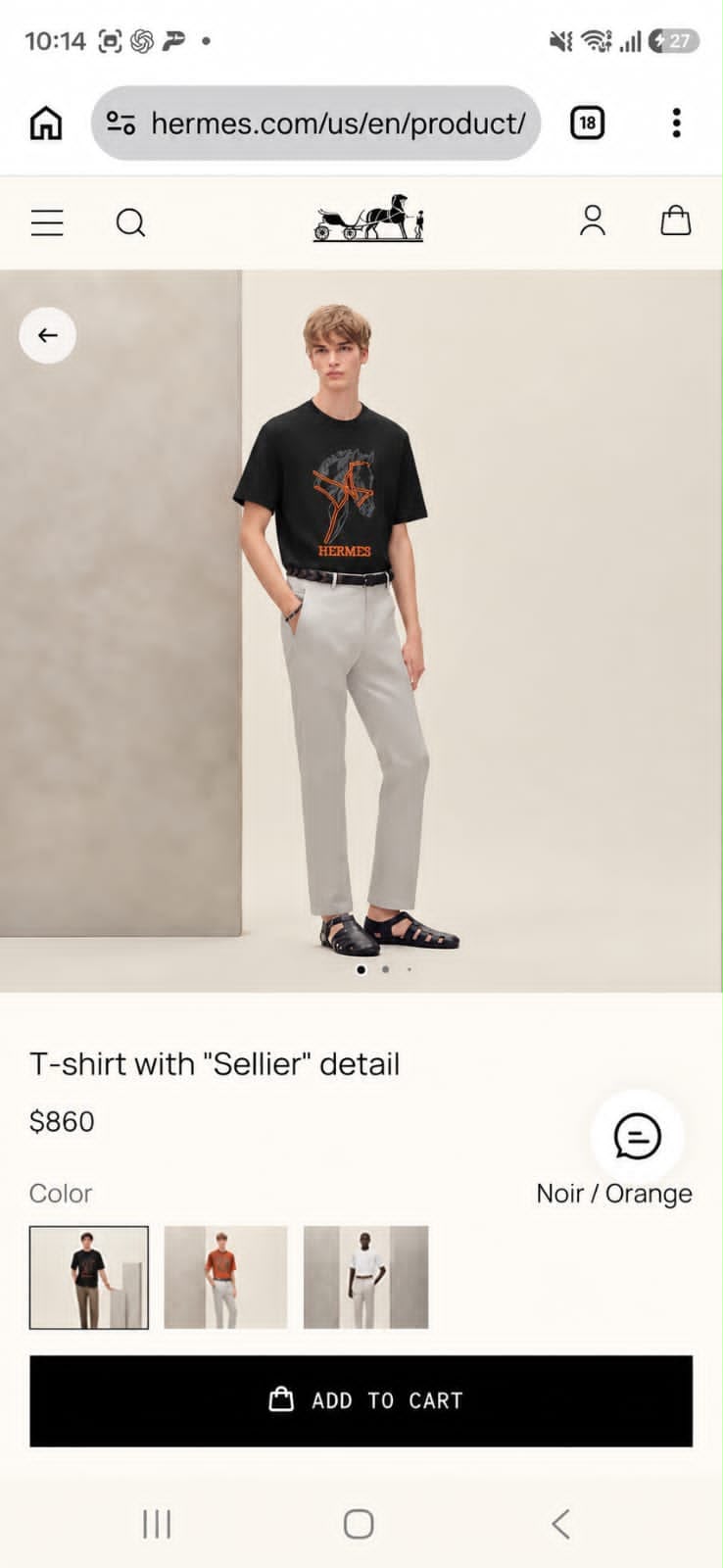 Hermès Classic T-Shirt for Men – Premium Cotton Lycra