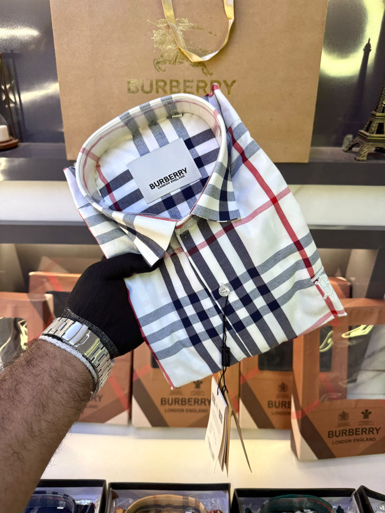 Burberry Checks Premium Shirt for Men – Standard Fit with Box & Carry Bag