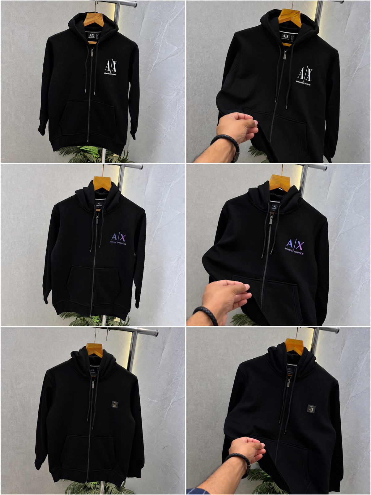 ARMANI EXCHANGE AX BLACK SERIES PREMIUM ZIPPER HOODIE
