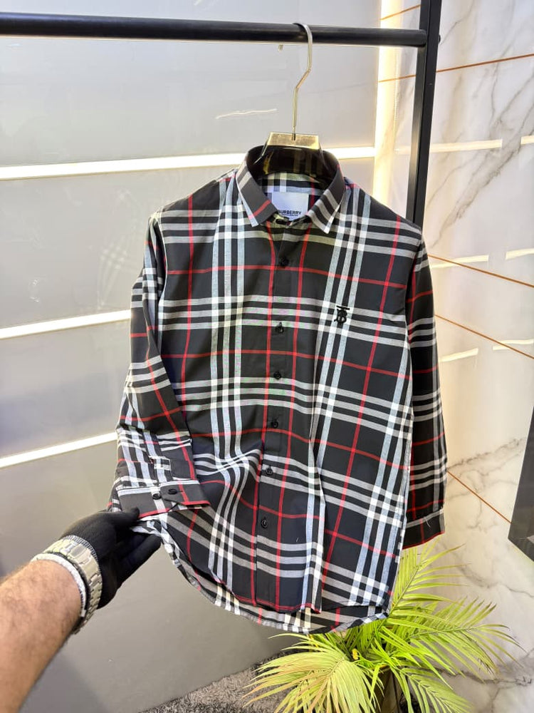 Burberry Checks Premium Shirt for Men – Standard Fit with Box & Carry Bag