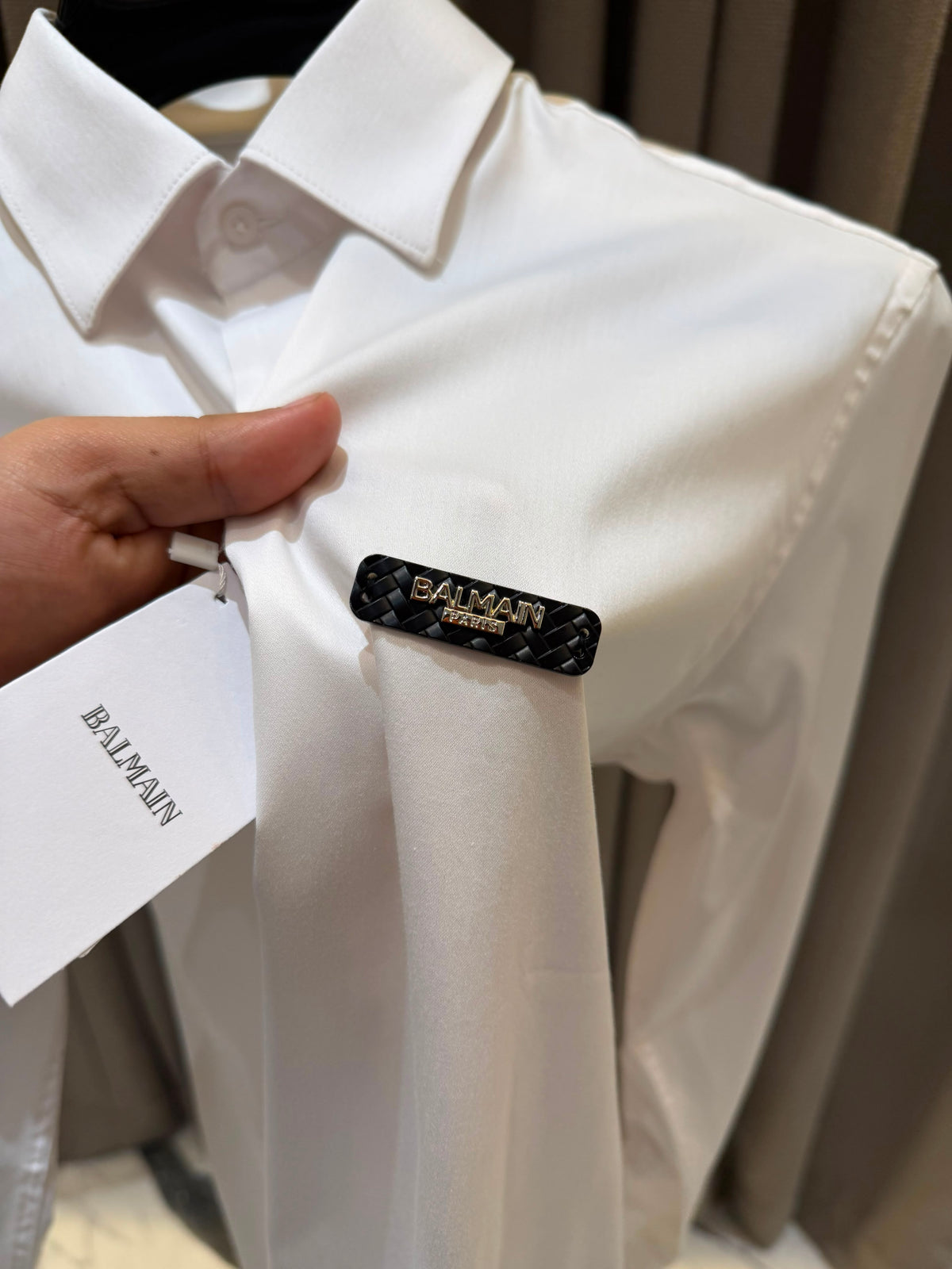 Balmain Patch Printed Premium Shirt for Men – Ghiza Cotton Lycra