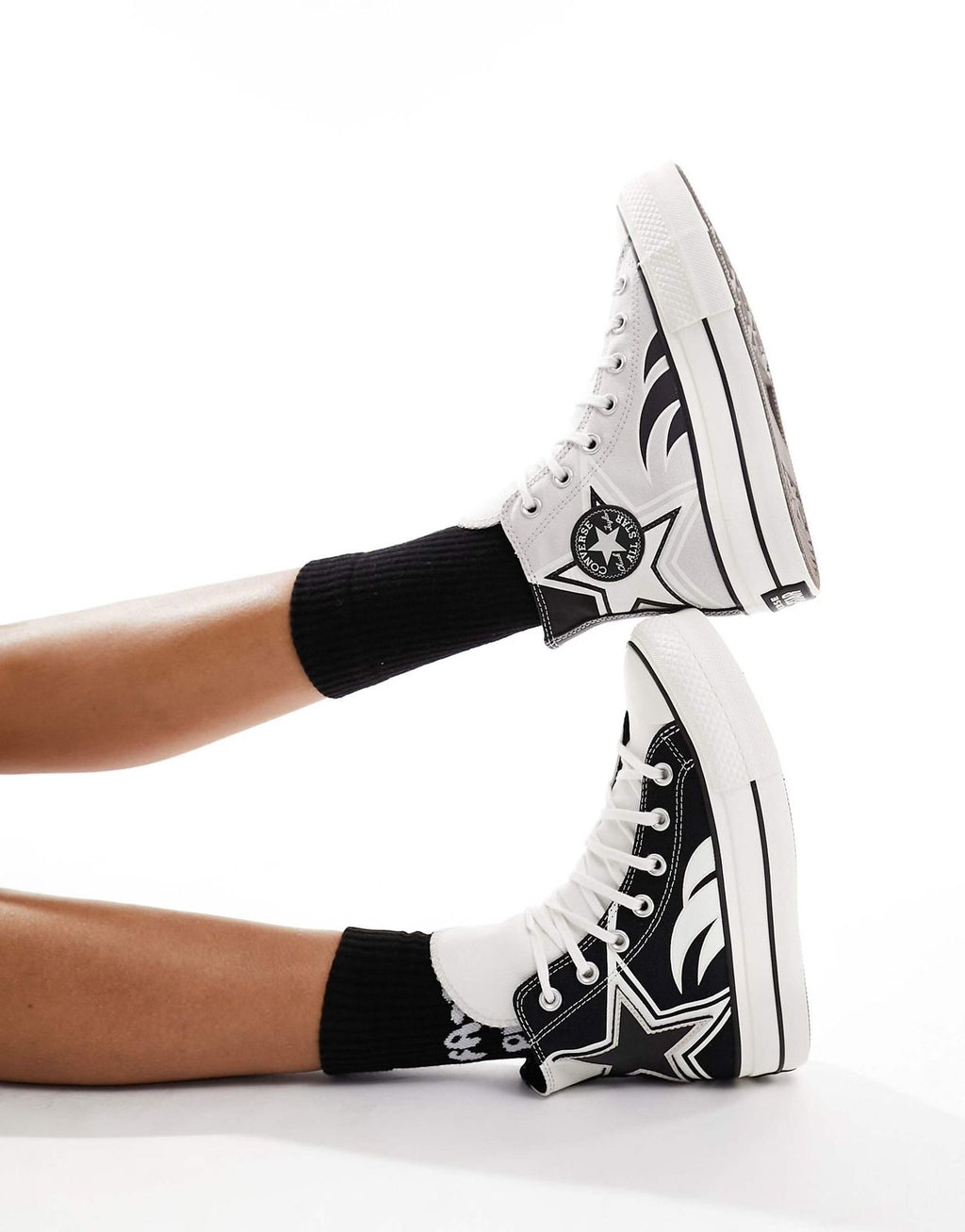 Converse Chuck Taylor All Star Lift High racer sneakers grey/black