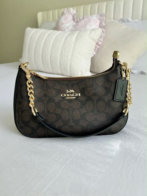 Coach Teri Premium Shoulder Bag with Box, Dust Bag & Dual Belts