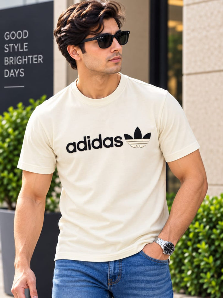 Adidas Premium Round Neck T-Shirt for Men – Soft Compact Cotton Lycra  Product Code: SC1062