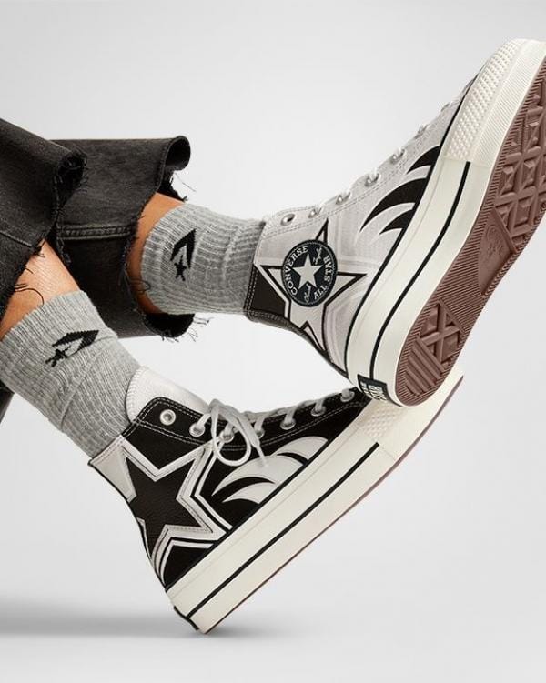 Converse Chuck Taylor All Star Lift High racer sneakers grey/black