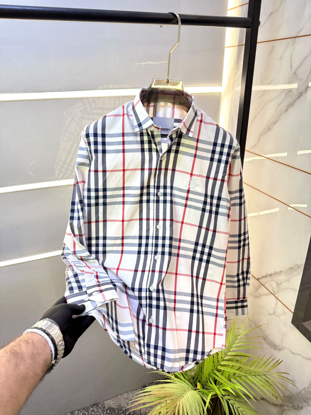 Burberry Checks Premium Shirt for Men – Standard Fit with Box & Carry Bag
