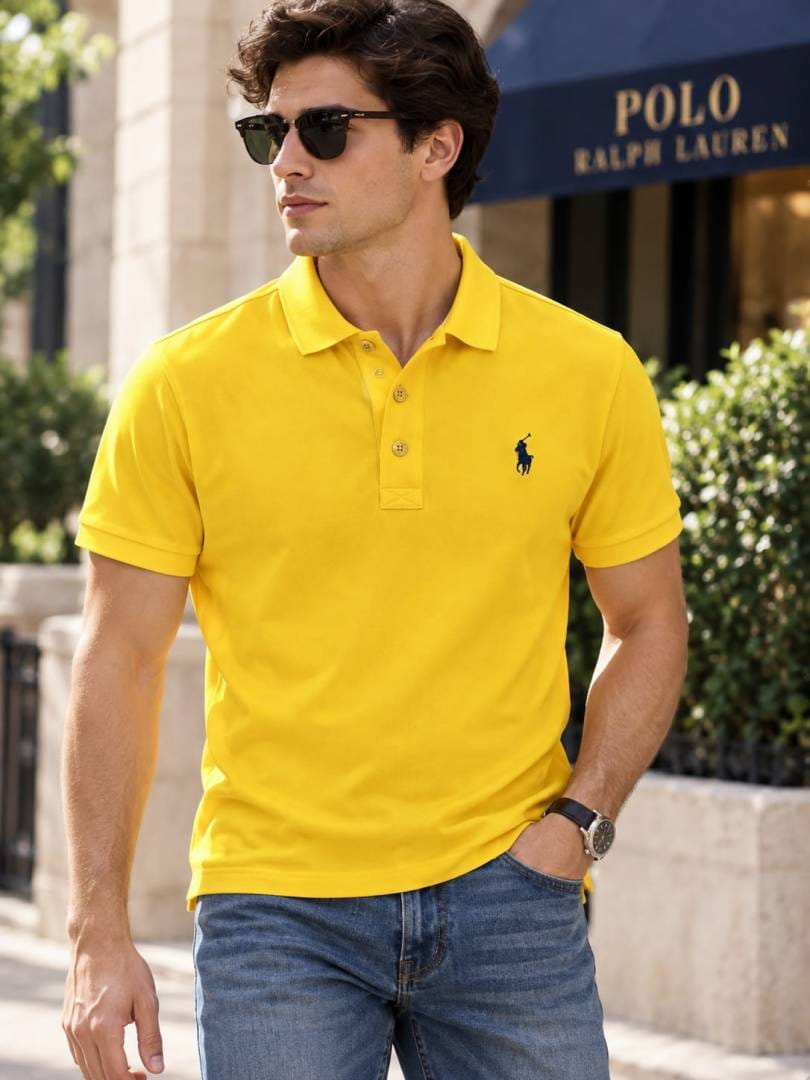 Ralph Lauren Premium Polo Neck T-Shirt – Soft Matty Cotton Regular Fit