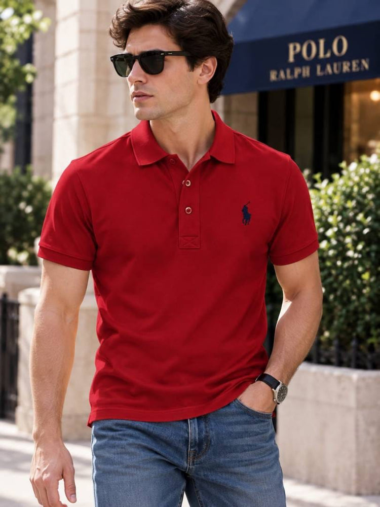 Ralph Lauren Premium Polo Neck T-Shirt – Soft Matty Cotton Regular Fit