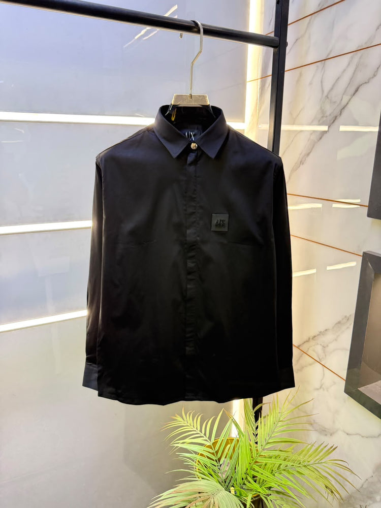 Armani Exchange Premium Zipper Shirt for Men – Standard Fit with Box & Carry Bag