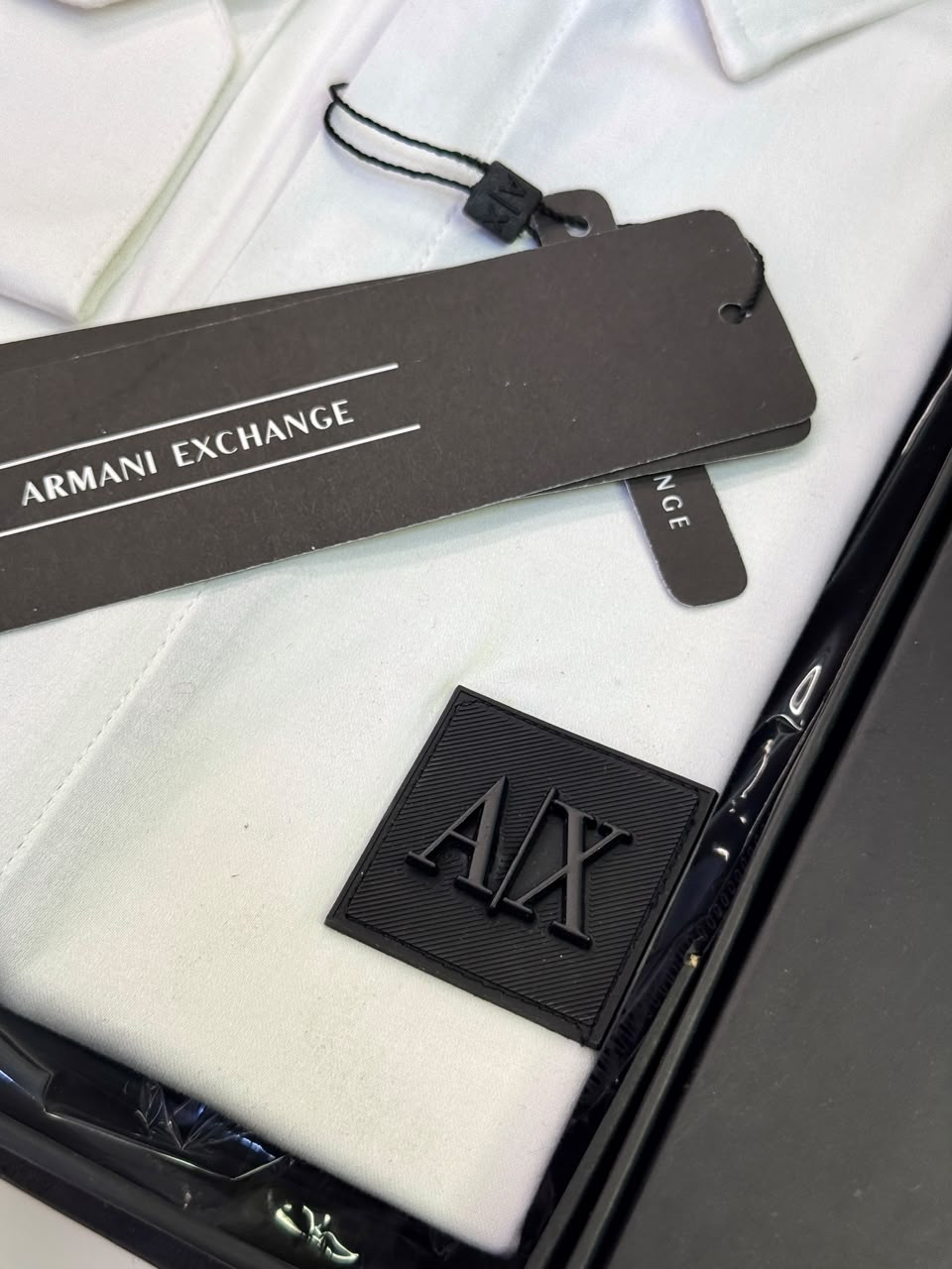 Armani Exchange Premium Zipper Shirt for Men – Standard Fit with Box & Carry Bag