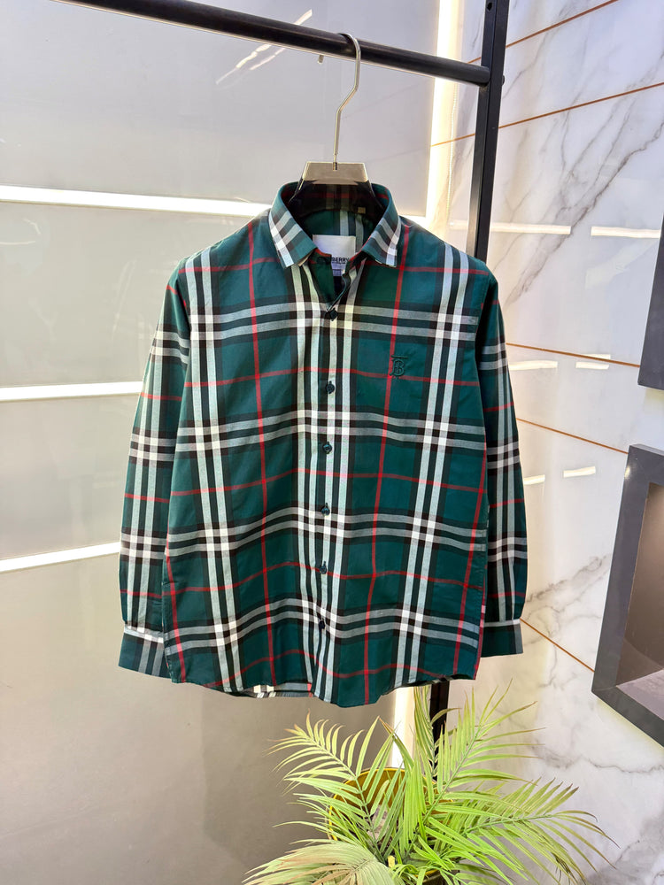 Burberry Checks Premium Shirt for Men – Standard Fit with Box & Carry Bag