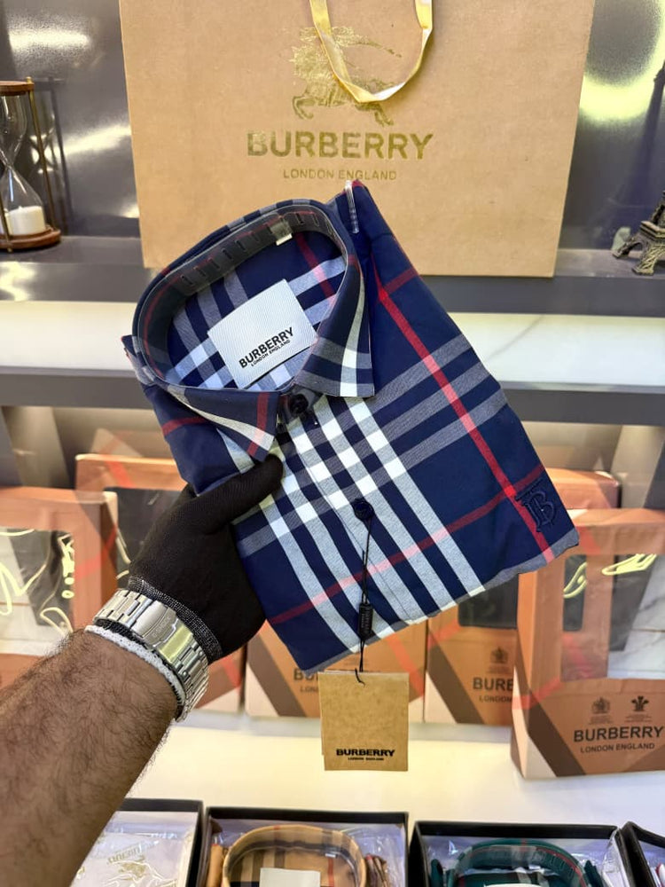 Burberry Checks Premium Shirt for Men – Standard Fit with Box & Carry Bag