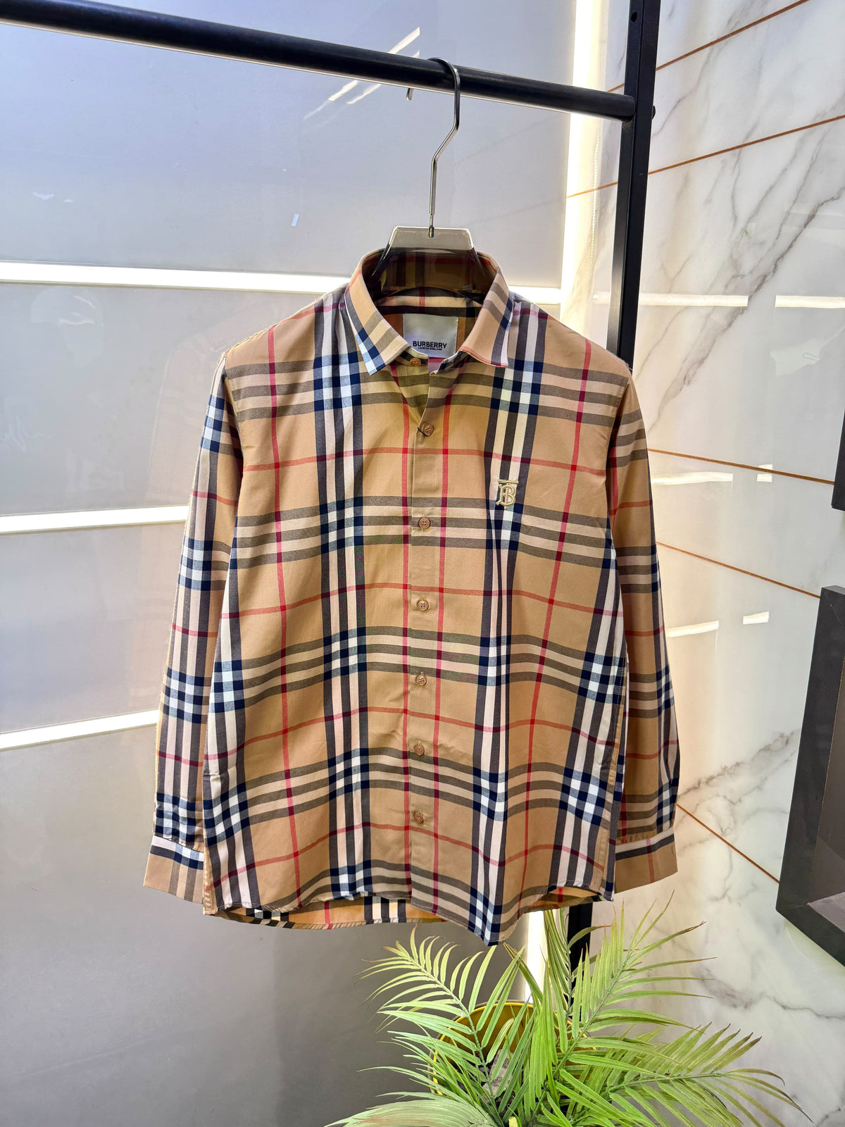Burberry Checks Premium Shirt for Men – Standard Fit with Box & Carry Bag