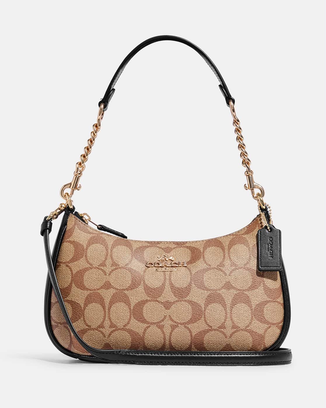 Coach Teri Premium Shoulder Bag with Box, Dust Bag & Dual Belts