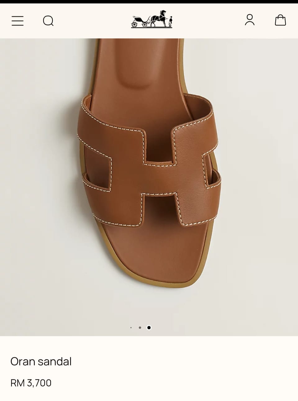 Hermes Paris Oran Brown Flats With OG Box & Carry Bag Slide Brown