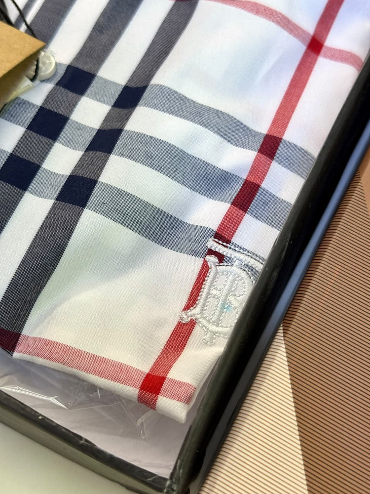 Burberry Checks Premium Shirt for Men – Standard Fit with Box & Carry Bag