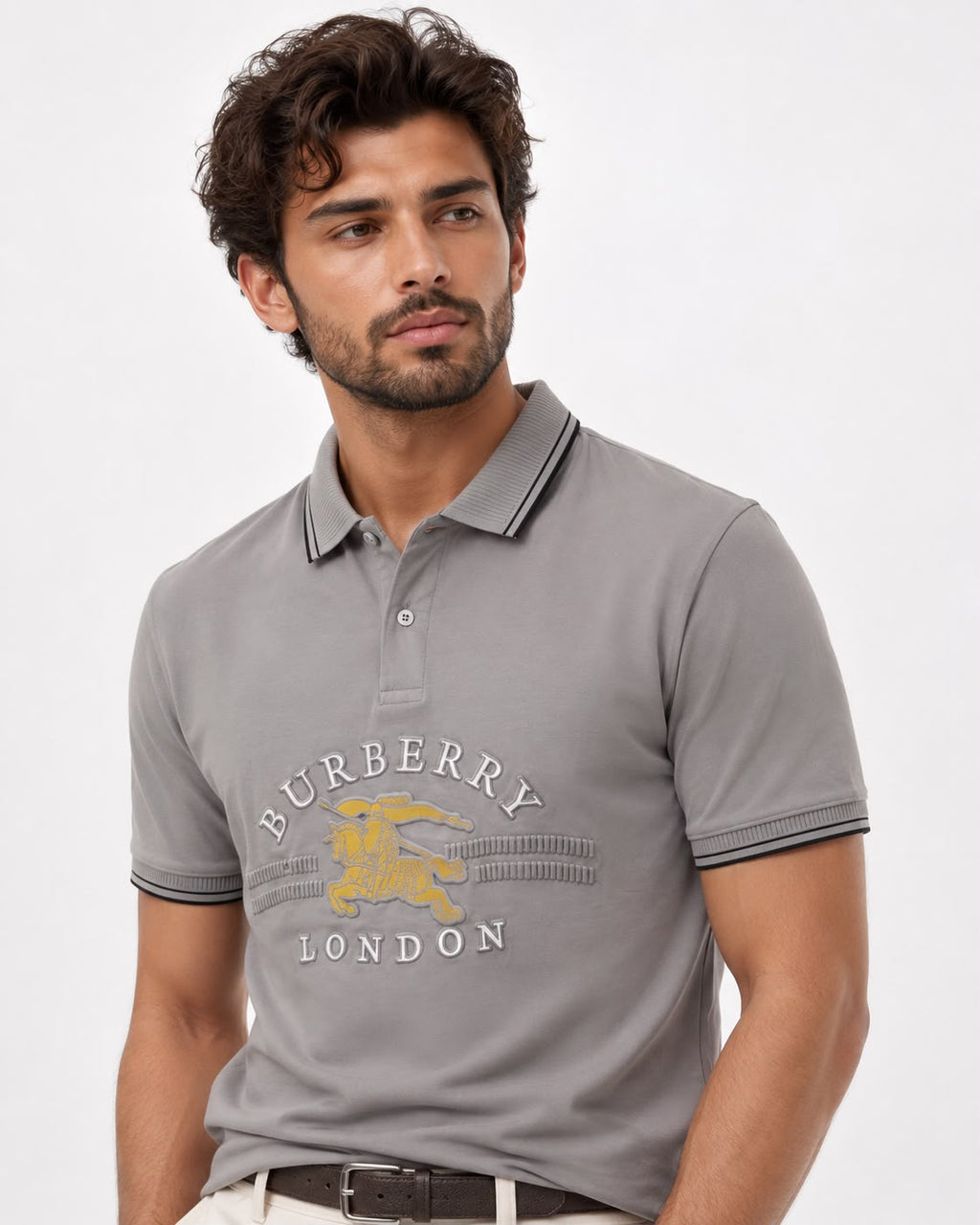 Premium Burberry Imported Polo T-Shirt – Cotton Lycra Store Article