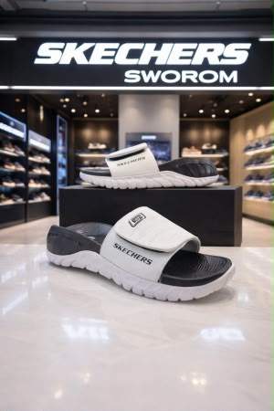 Skechers Go Recovery Adjust Premium Slides – White & Black