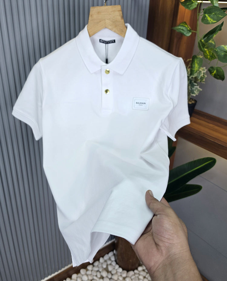 BALMAIN Premium Polo T-Shirt for Men – 260 GSM Cotton Mattie Product Code: T14