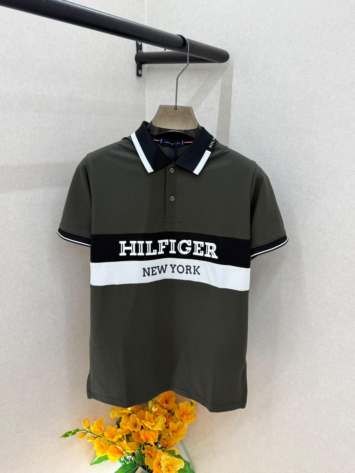 Tommy Hilfiger Premium Polo Neck T-Shirt for Men – Soft Matty Cotton
