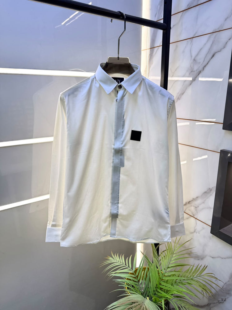Armani Exchange Premium Zipper Shirt for Men – Standard Fit with Box & Carry Bag