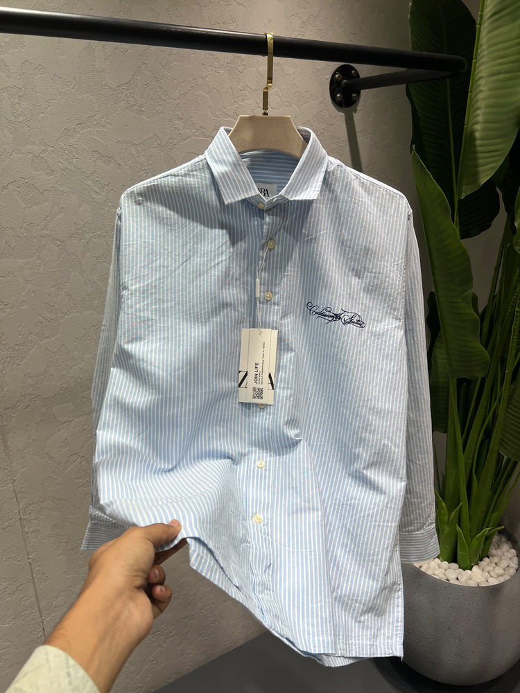 ZARA Front & Back Printed Shirt – Premium Imported Cotton Lycra Boxy Fit