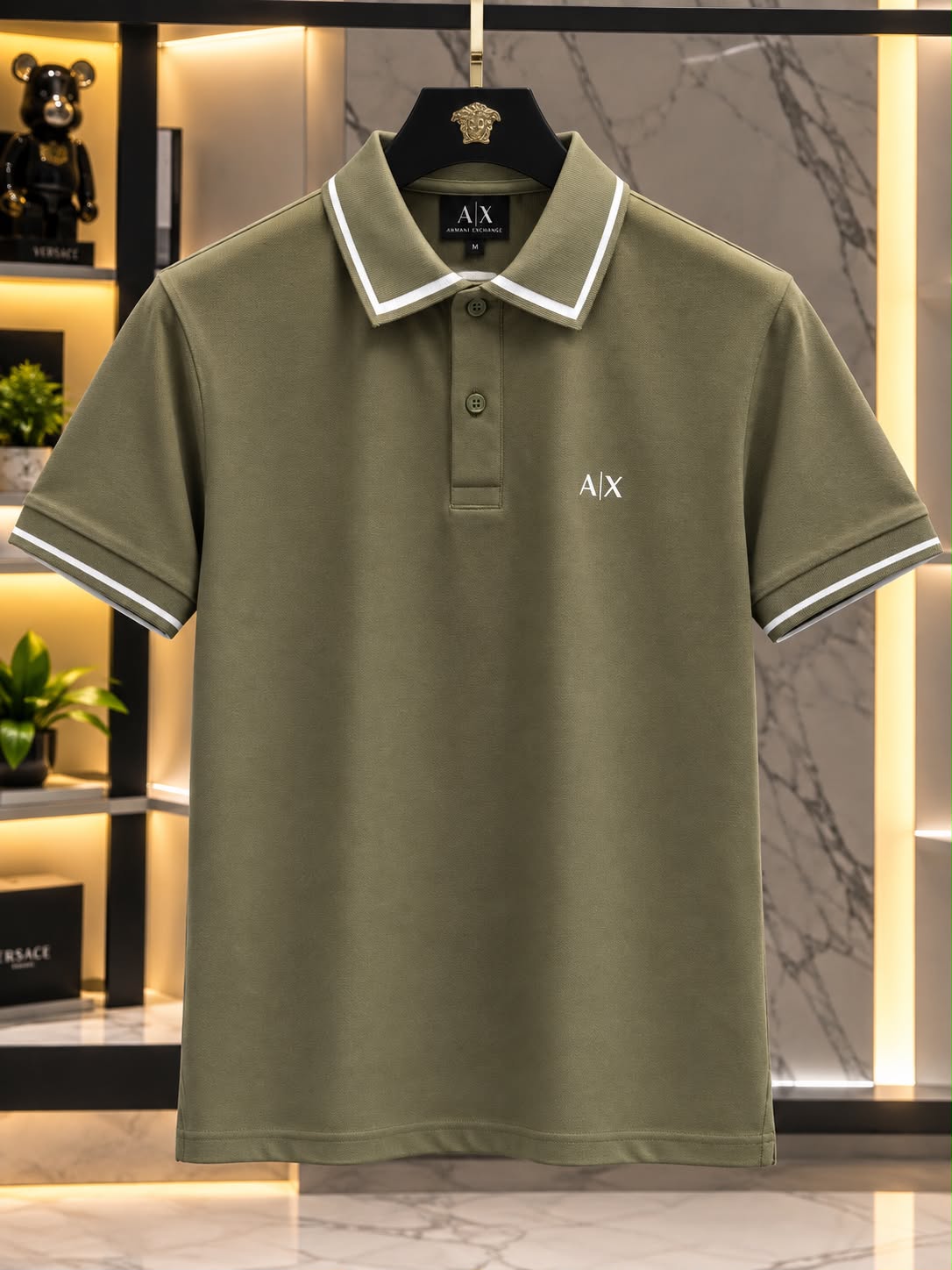 Armani Premium Polo Neck T-Shirt for Men – Imported Matty Cotton Lycra