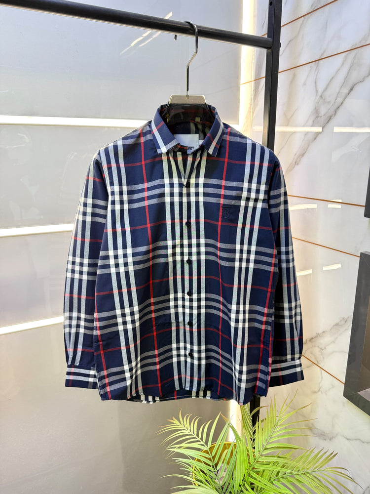 Burberry Checks Premium Shirt for Men – Standard Fit with Box & Carry Bag
