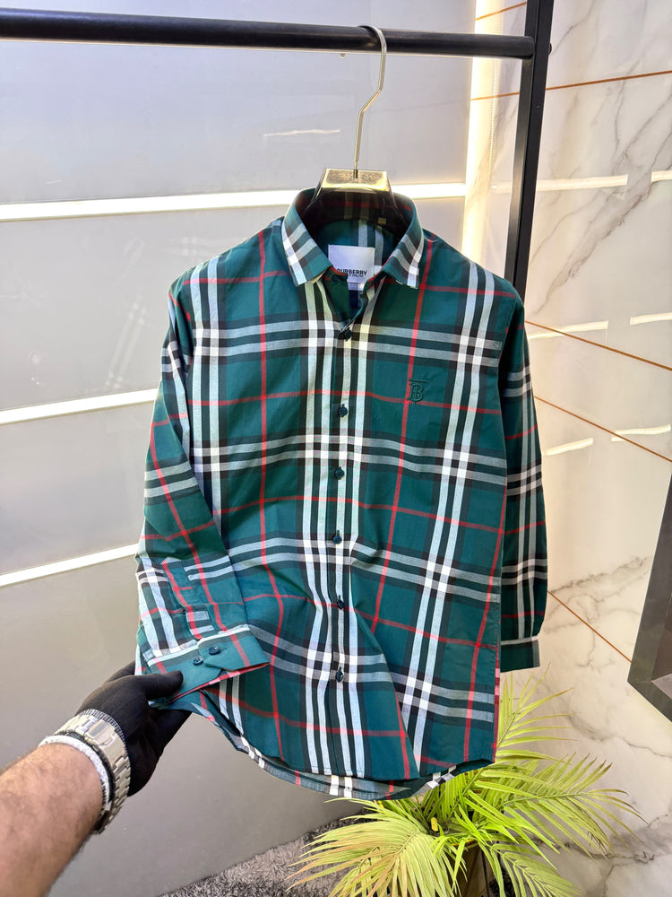Burberry Checks Premium Shirt for Men – Standard Fit with Box & Carry Bag