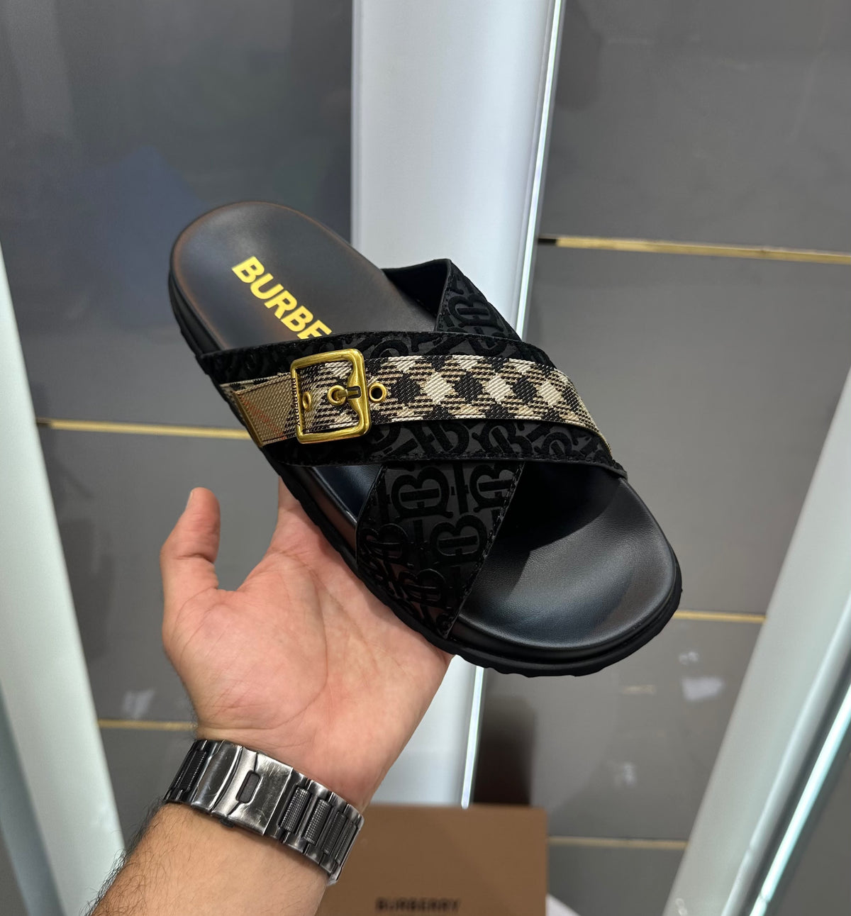 Burberry Cross Luxury Monogram Premium Slide