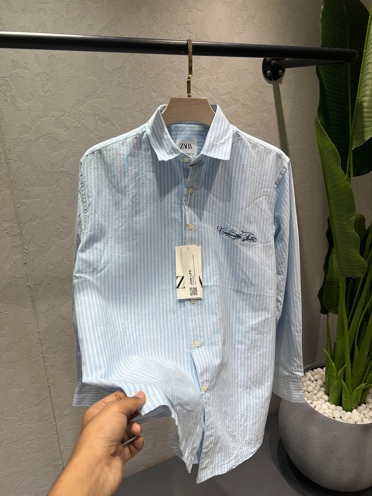 ZARA Front & Back Printed Shirt – Premium Imported Cotton Lycra Boxy Fit