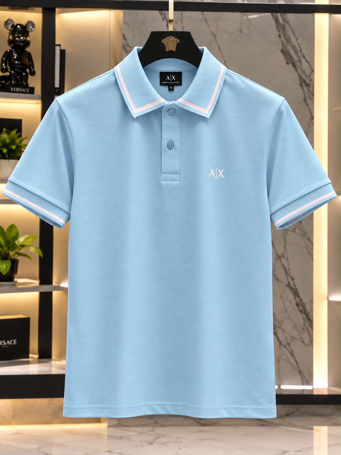 Armani Premium Polo Neck T-Shirt for Men – Imported Matty Cotton Lycra