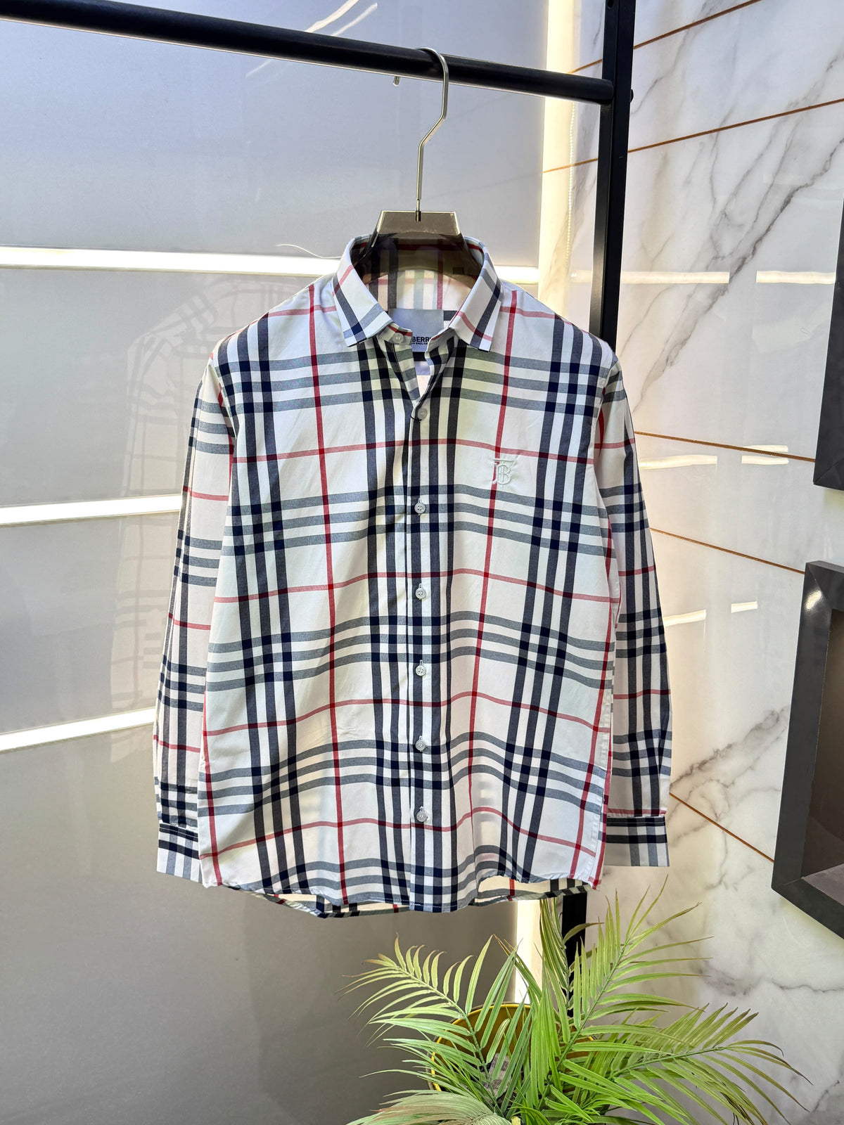 Burberry Checks Premium Shirt for Men – Standard Fit with Box & Carry Bag