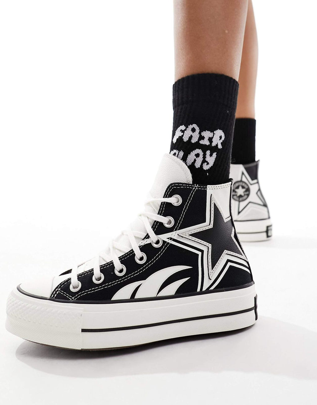Converse Chuck Taylor All Star Lift High racer sneakers grey/black