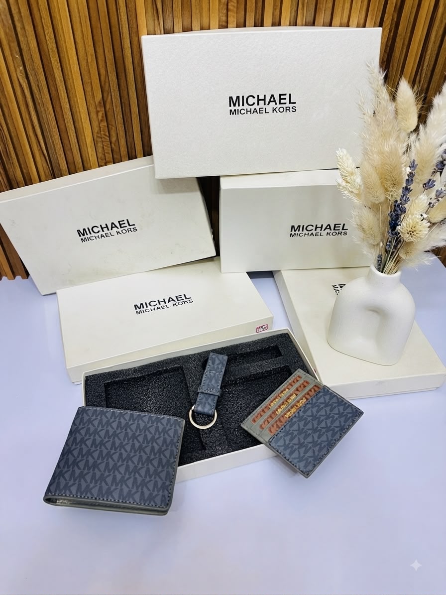 Michael Kors Premium Leather Wallet Combo With Original Brand Box