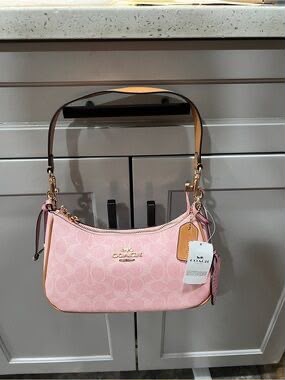 Coach Teri Premium Shoulder Bag with Box, Dust Bag & Dual Belts
