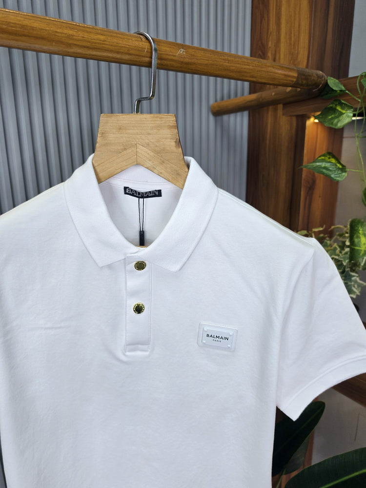 BALMAIN Premium Polo T-Shirt for Men – 260 GSM Cotton Mattie Product Code: T14