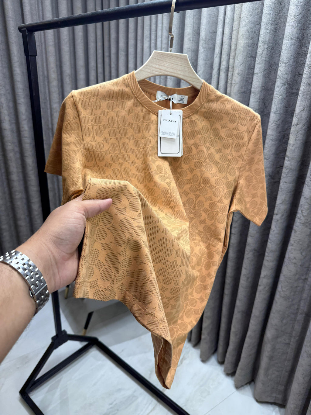 Coach Round Neck Monogram Print Store Article  T-Shirts