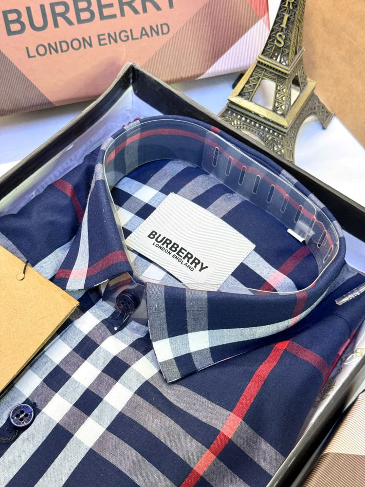 Burberry Checks Premium Shirt for Men – Standard Fit with Box & Carry Bag
