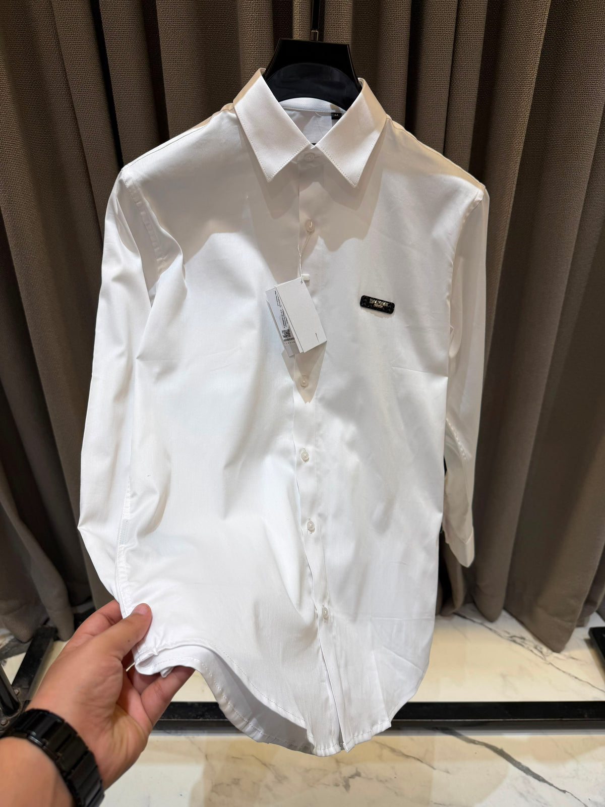 Balmain Patch Printed Premium Shirt for Men – Ghiza Cotton Lycra
