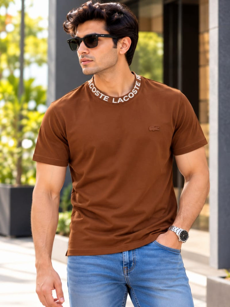 Lacoste Premium Round Neck T-Shirt for Men – Cotton Lycra  Product Code: SC1061