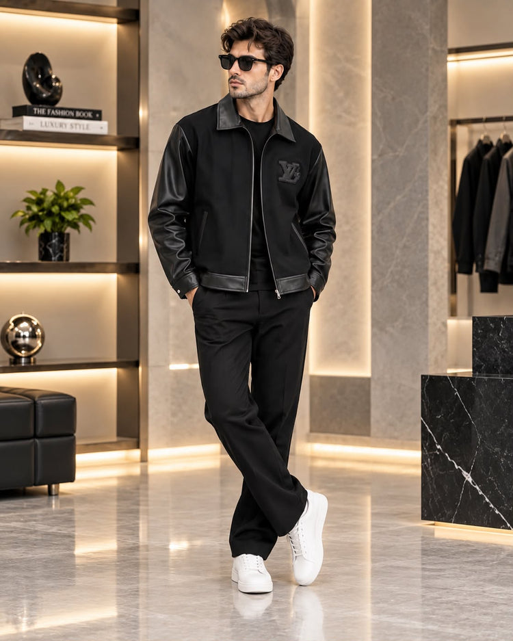 LOUI VUITTON IMP LEATHER SLEEVES JACKETS CELEBRITY CHOICE CS454 KARAN AUJLA LIMITED EDITION VERY PREMIUM DESIGNER JACKET