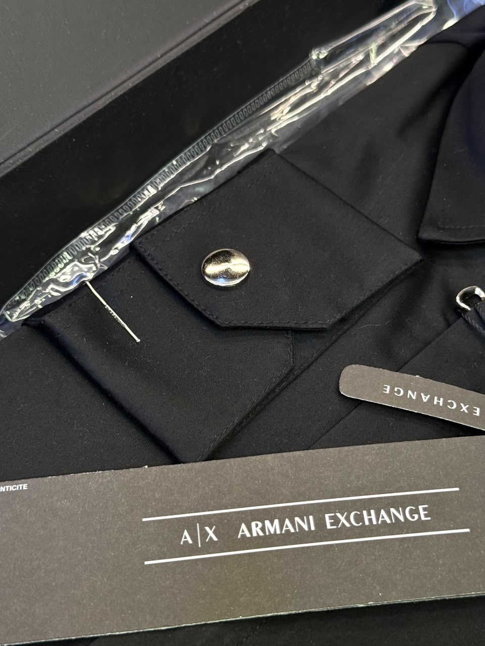 Armani Exchange Premium Zipper Shirt for Men – Standard Fit with Box & Carry Bag