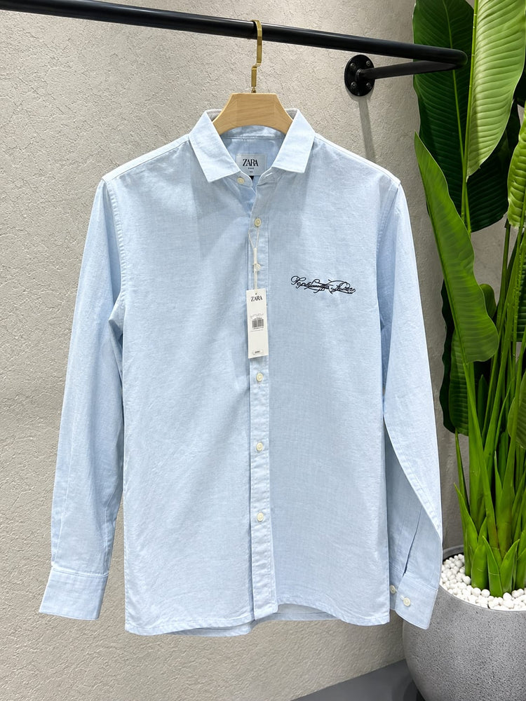 ZARA Front & Back Printed Shirt – Premium Imported Cotton Lycra Boxy Fit