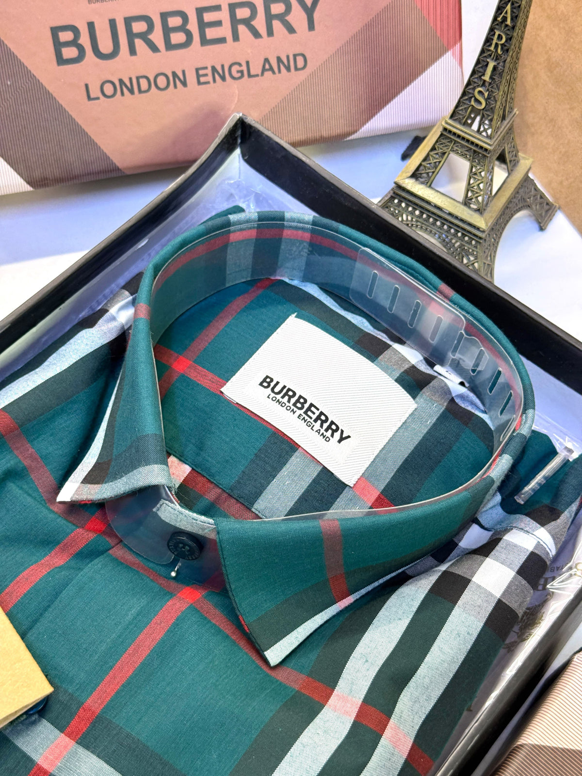 Burberry Checks Premium Shirt for Men – Standard Fit with Box & Carry Bag
